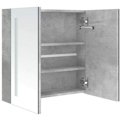 LED Bathroom Mirror Cabinet Concrete Grey 62x14x60 cm - Bend