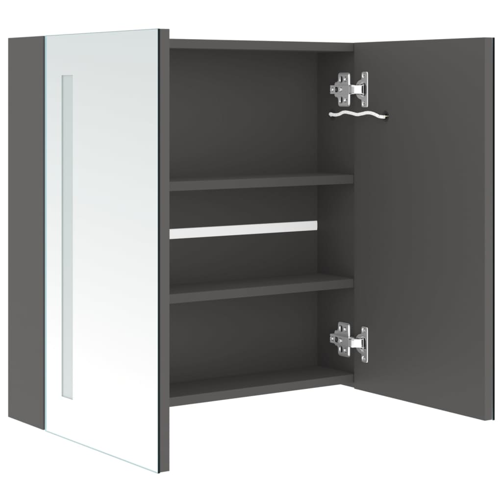 LED Bathroom Mirror Cabinet Grey 62x14x60 cm - Bend