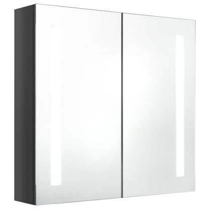 LED Bathroom Mirror Cabinet Shining Grey 62x14x60 cm - Bend