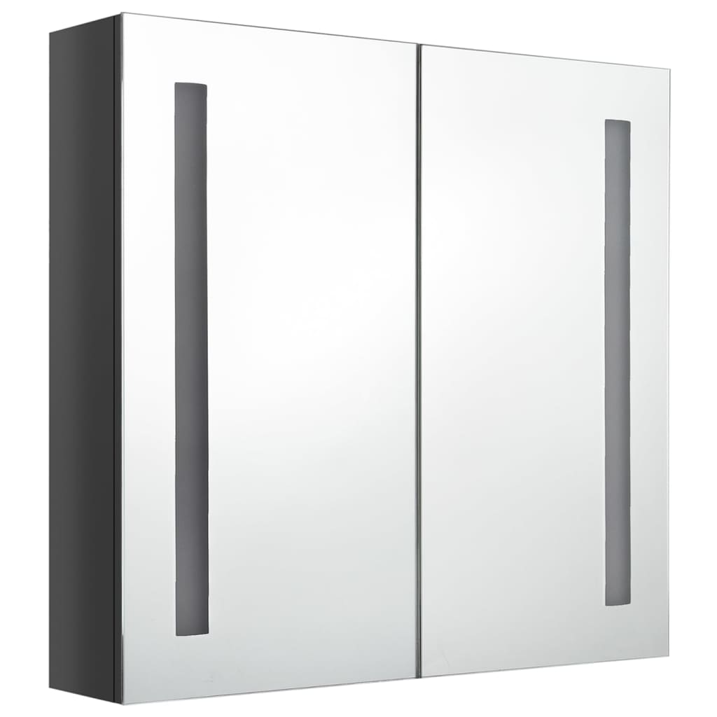 LED Bathroom Mirror Cabinet Shining Grey 62x14x60 cm - Bend