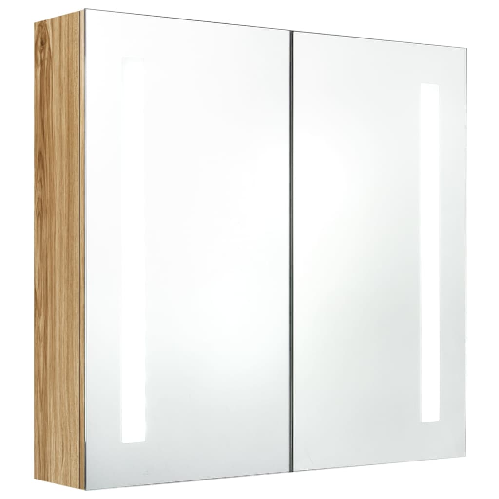 LED Bathroom Mirror Cabinet Oak 62x14x60 cm - Bend