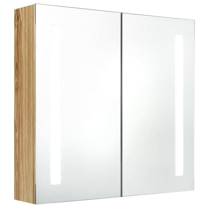 LED Bathroom Mirror Cabinet Oak 62x14x60 cm - Bend