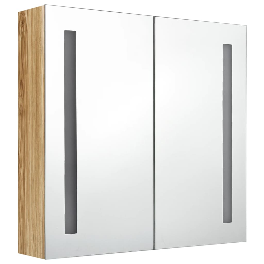 LED Bathroom Mirror Cabinet Oak 62x14x60 cm - Bend