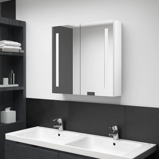 LED Bathroom Mirror Cabinet Shining White 62x14x60 cm - Bend