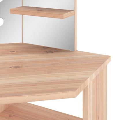 Corner Dressing Table with LED Oak 111x54x141.5 cm - Bend