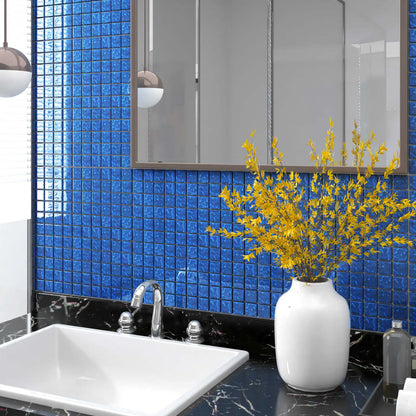 Mosaic Tiles 11 pcs Blue 30x30 cm Glass - Bend