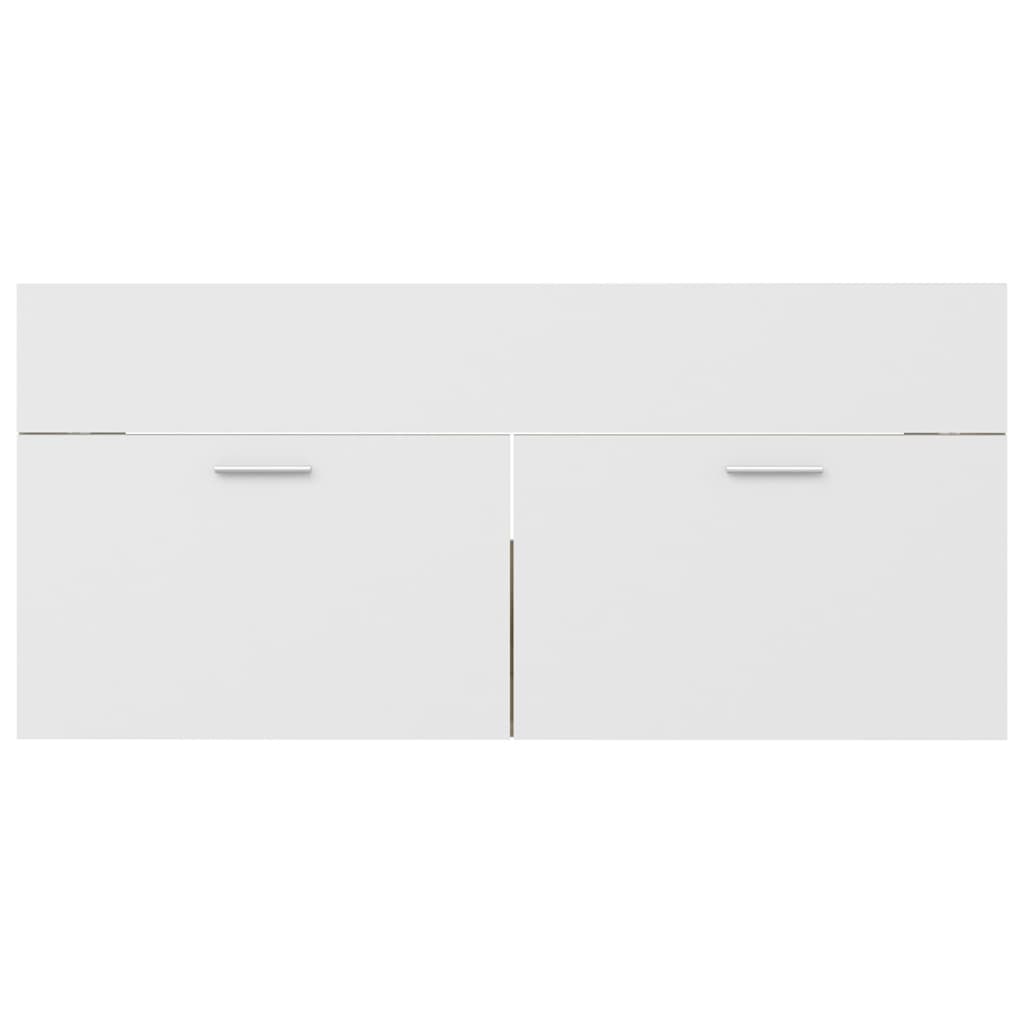 Sink Cabinet with Built-in Basin White and Sonoma Oak Engineered Wood