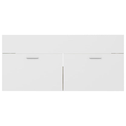 Sink Cabinet with Built-in Basin White and Sonoma Oak Engineered Wood