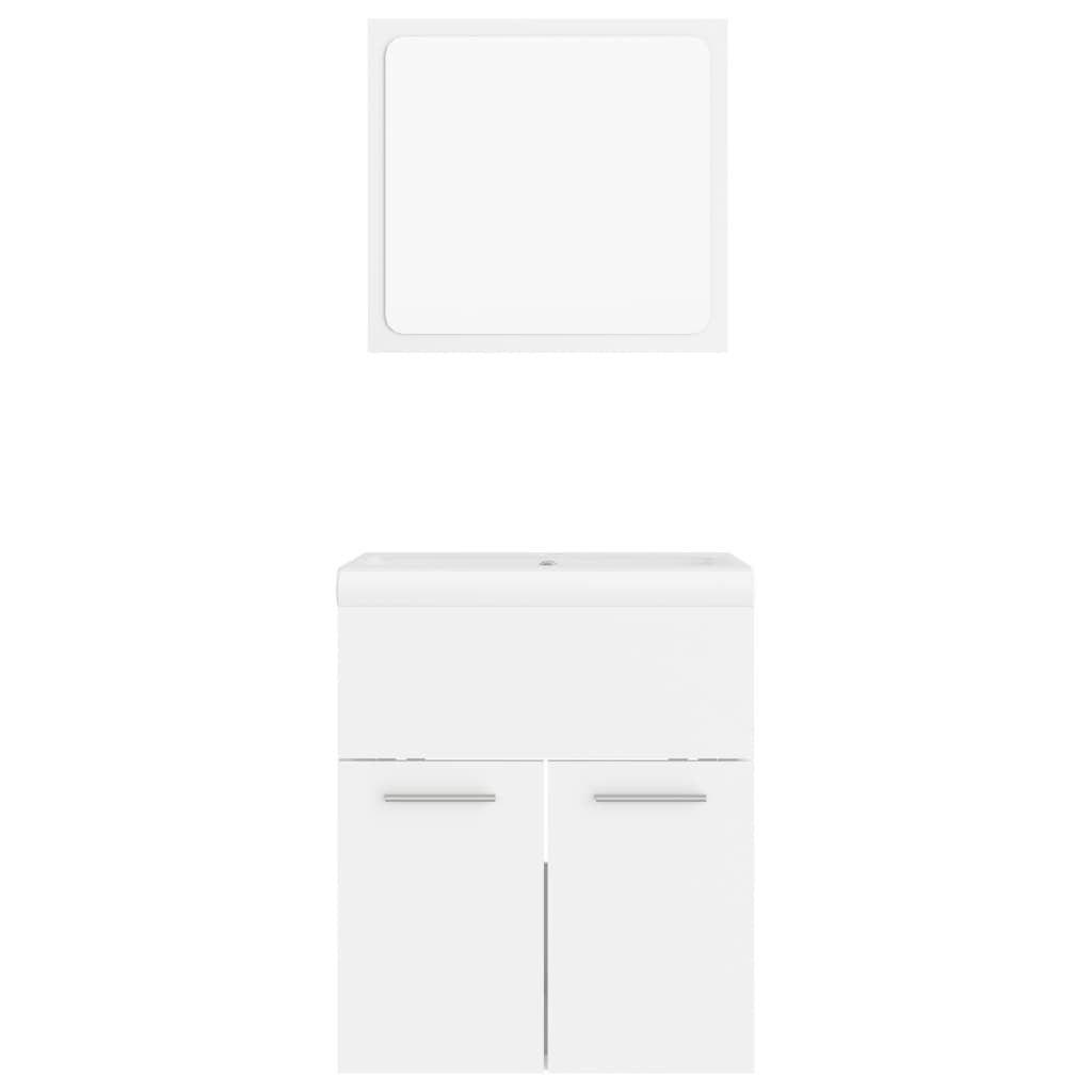 Bathroom Furniture Set White Engineered Wood