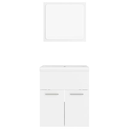 Bathroom Furniture Set White Engineered Wood