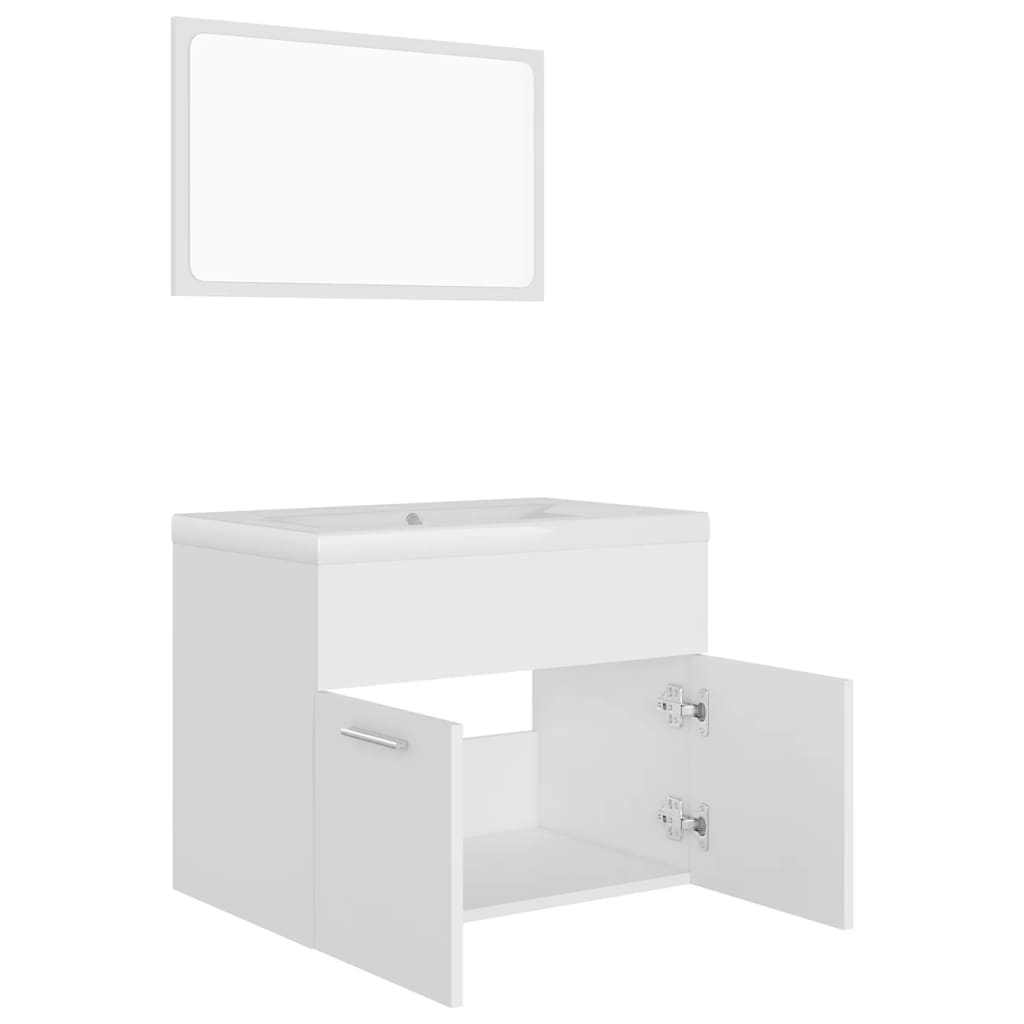 Bathroom Furniture Set White Engineered Wood