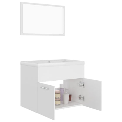 Bathroom Furniture Set White Engineered Wood