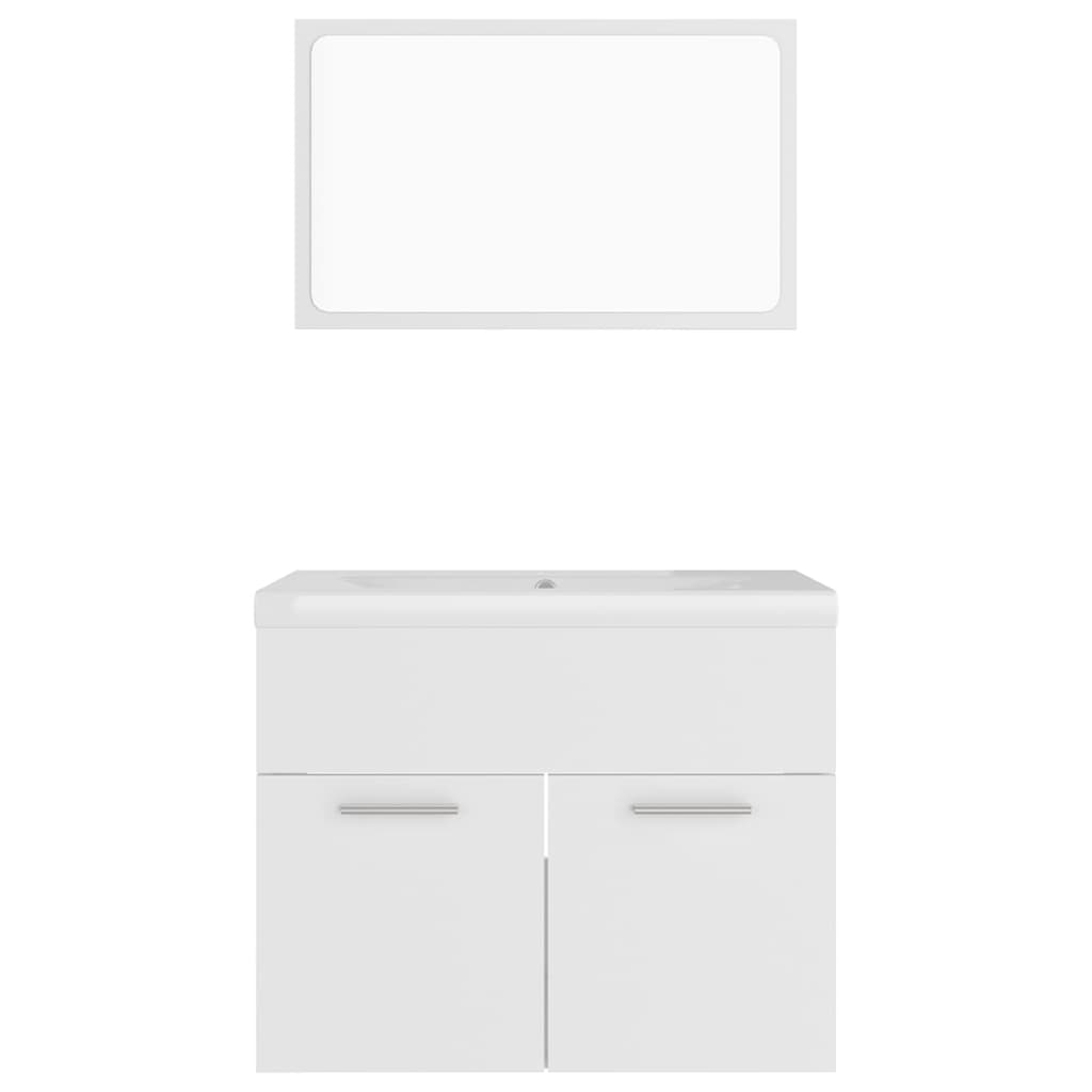 Bathroom Furniture Set White Engineered Wood