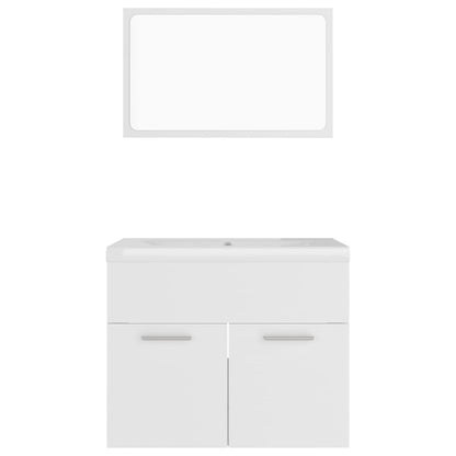 Bathroom Furniture Set White Engineered Wood