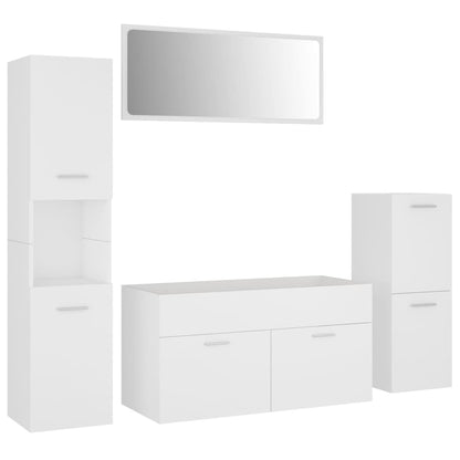 Bathroom Furniture Set White Engineered Wood