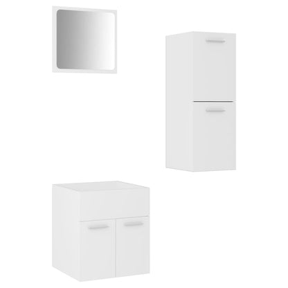 Bathroom Furniture Set White Engineered Wood