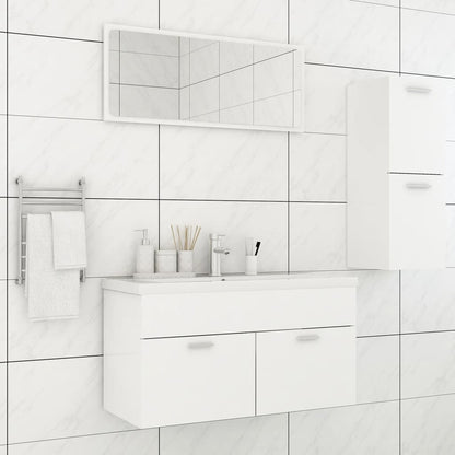 Bathroom Furniture Set White Engineered Wood