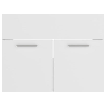 Sink Cabinet with Built-in Basin White Engineered Wood