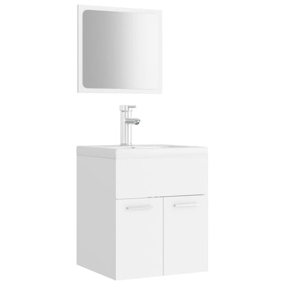 Bathroom Furniture Set White Engineered Wood