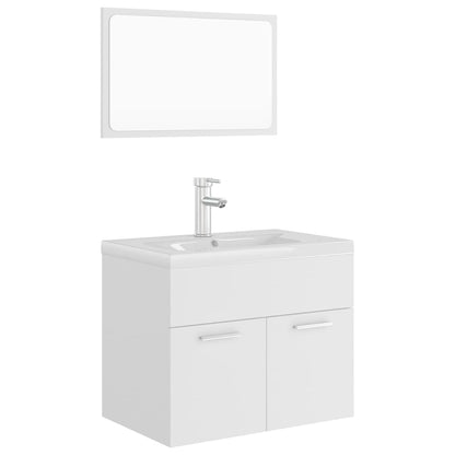 Bathroom Furniture Set White Engineered Wood