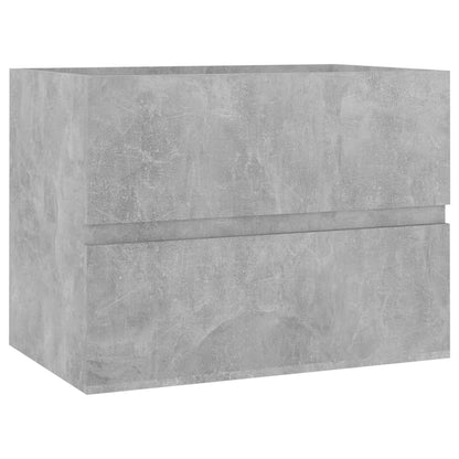 Sink Cabinet with Built-in Basin Concrete Grey Engineered Wood - Bend