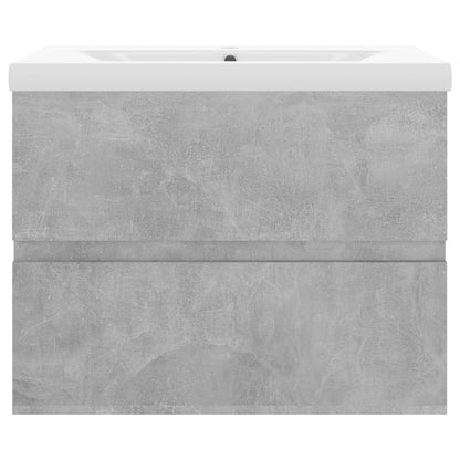 Sink Cabinet with Built-in Basin Concrete Grey Engineered Wood - Bend