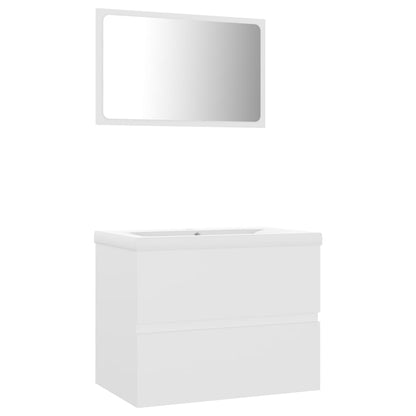 Bathroom Furniture Set White Engineered Wood