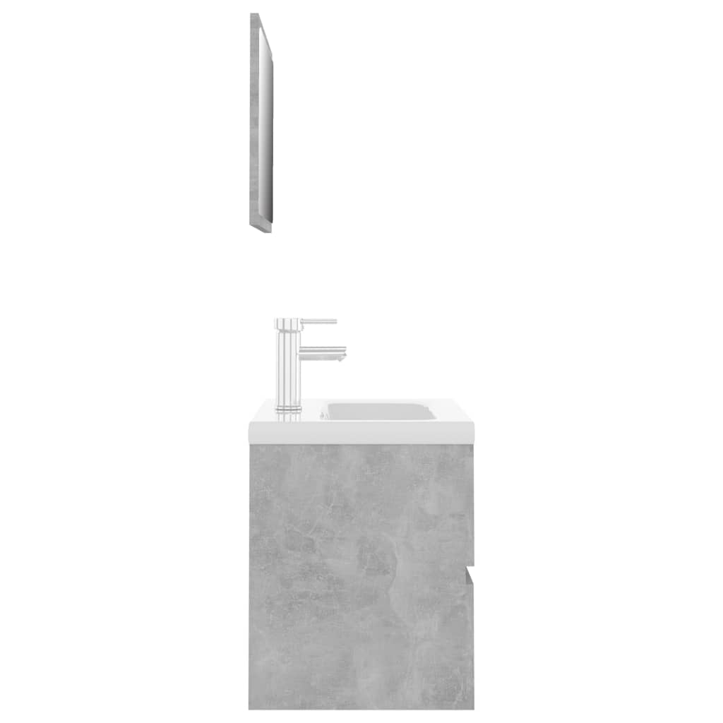 Bathroom Furniture Set Concrete Grey Engineered Wood