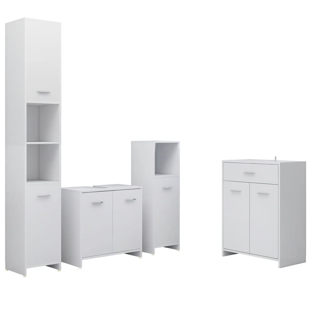 4 Piece Bathroom Furniture Set White