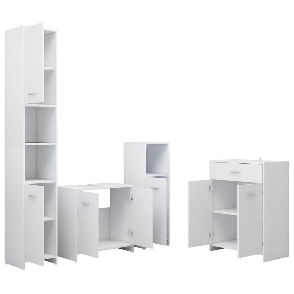 4 Piece Bathroom Furniture Set White