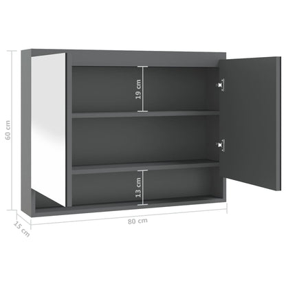 Bathroom Mirror Cabinet 80x15x60 cm MDF - Various Finishes - Bend