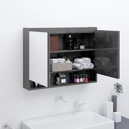 Bathroom Mirror Cabinet 80x15x60 cm MDF - Various Finishes - Bend