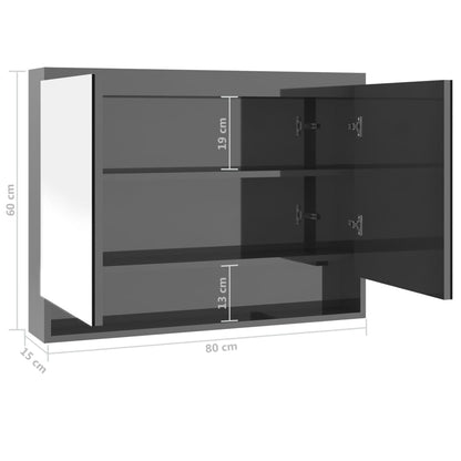 Bathroom Mirror Cabinet 80x15x60 cm MDF - Various Finishes - Bend