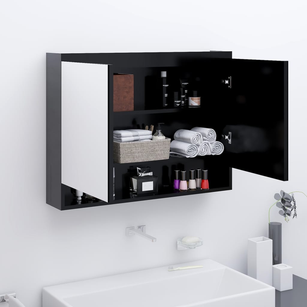 Bathroom Mirror Cabinet 80x15x60 cm MDF - Various Finishes - Bend