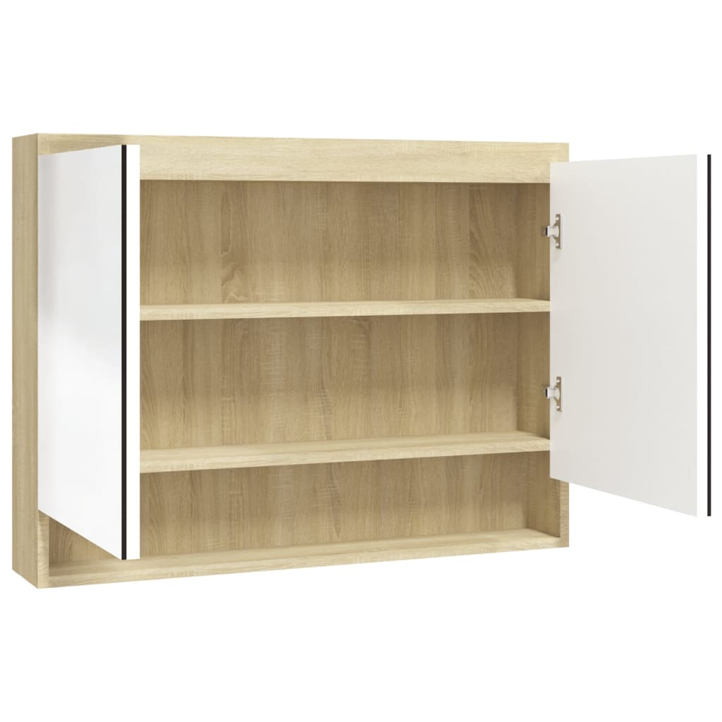 Bathroom Mirror Cabinet 80x15x60 cm MDF - Various Finishes - Bend
