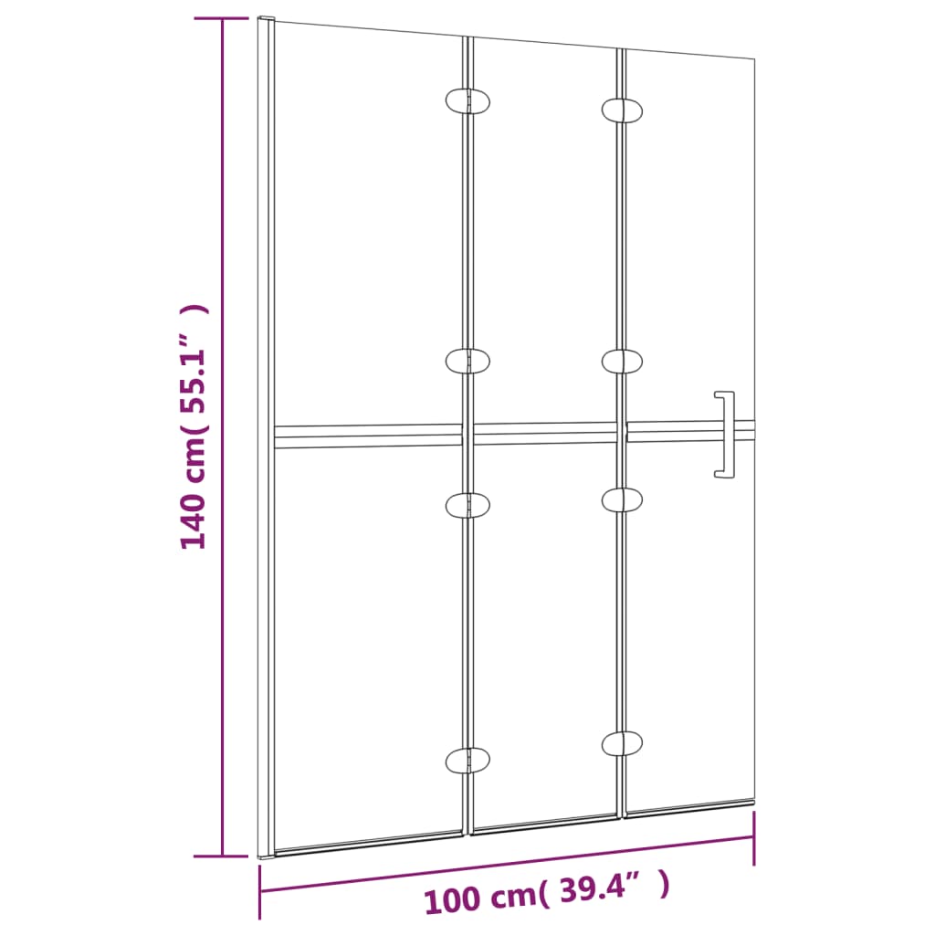 Folding Shower Screen with Safety Glass - Bend