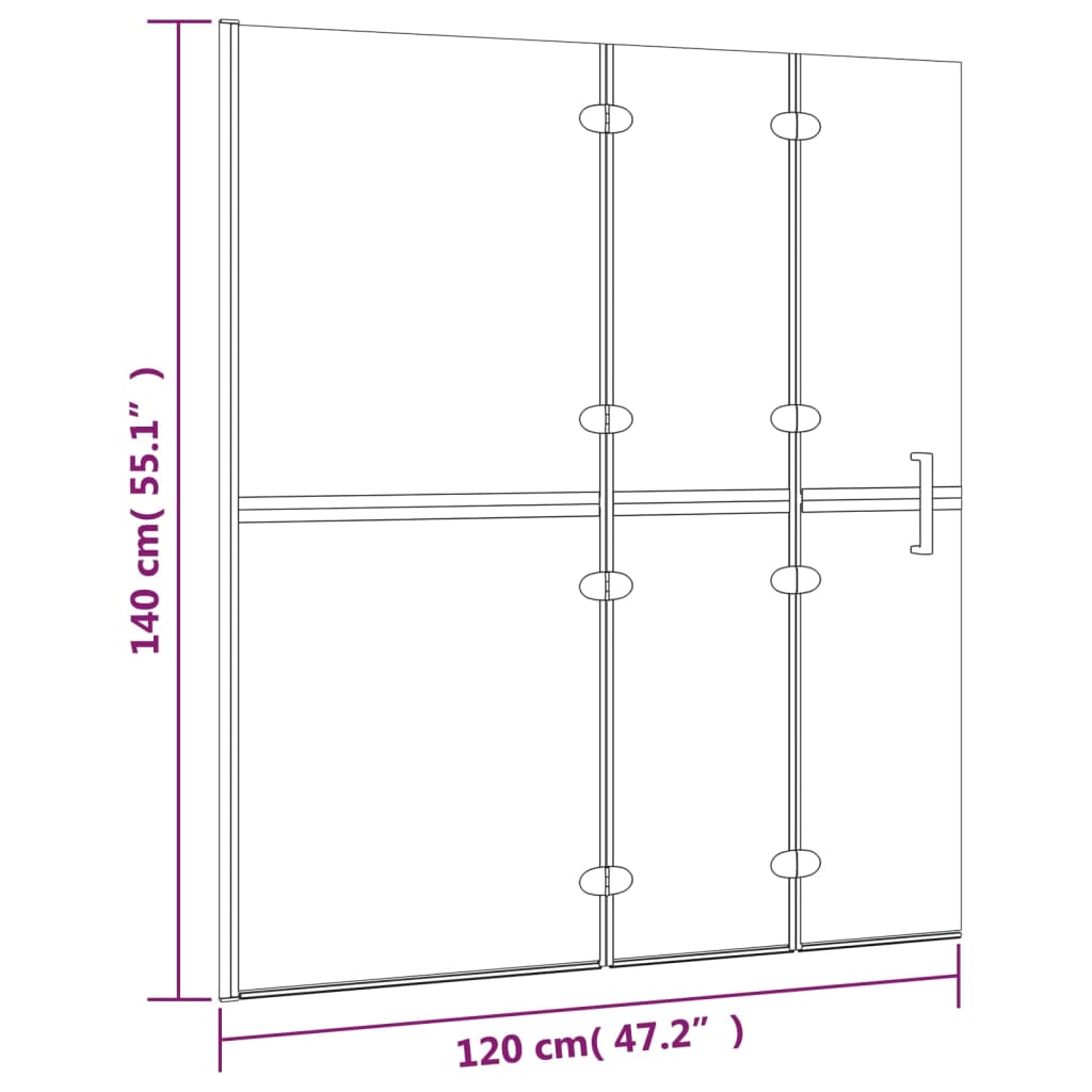 Folding Shower Screen with Safety Glass - Bend