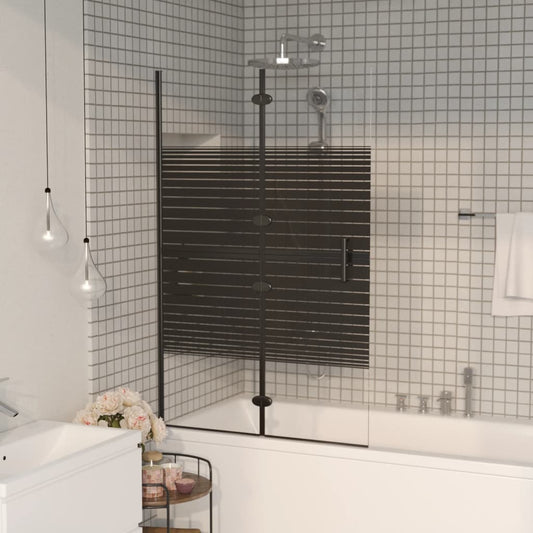 Folding Shower Enclosure ESG 80x140 cm Black