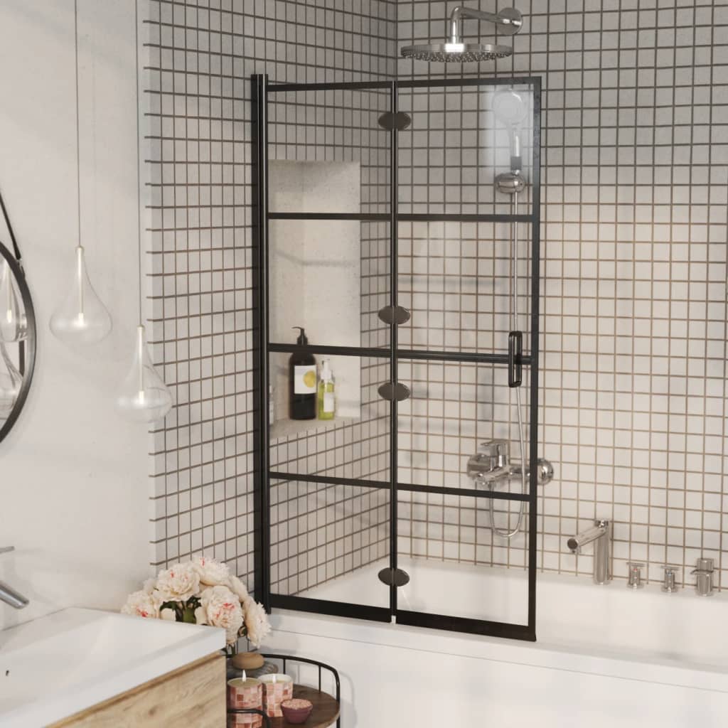 Folding Shower Enclosure ESG 80x140 cm Black - Bend