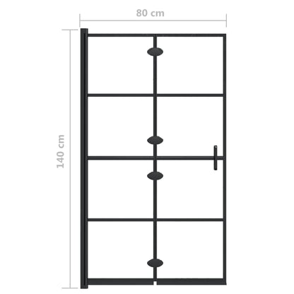 Folding Shower Enclosure ESG 80x140 cm Black - Bend