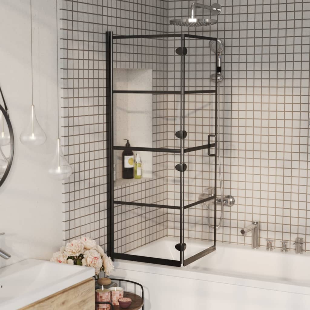 Folding Shower Enclosure ESG 100x140 cm Black - Bend