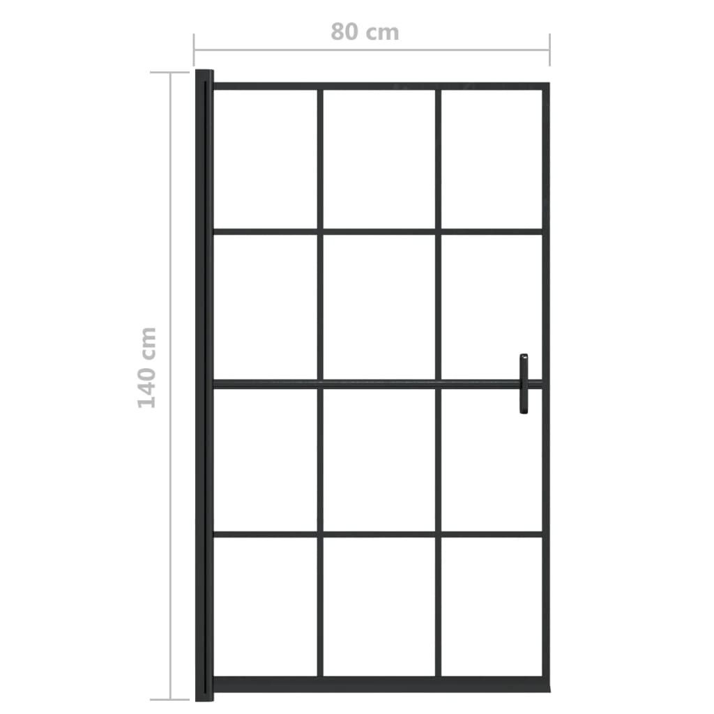 Shower Enclosure ESG 80x140 cm Black