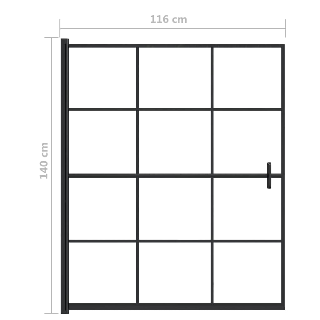 Shower Enclosure ESG 116x140 cm Black