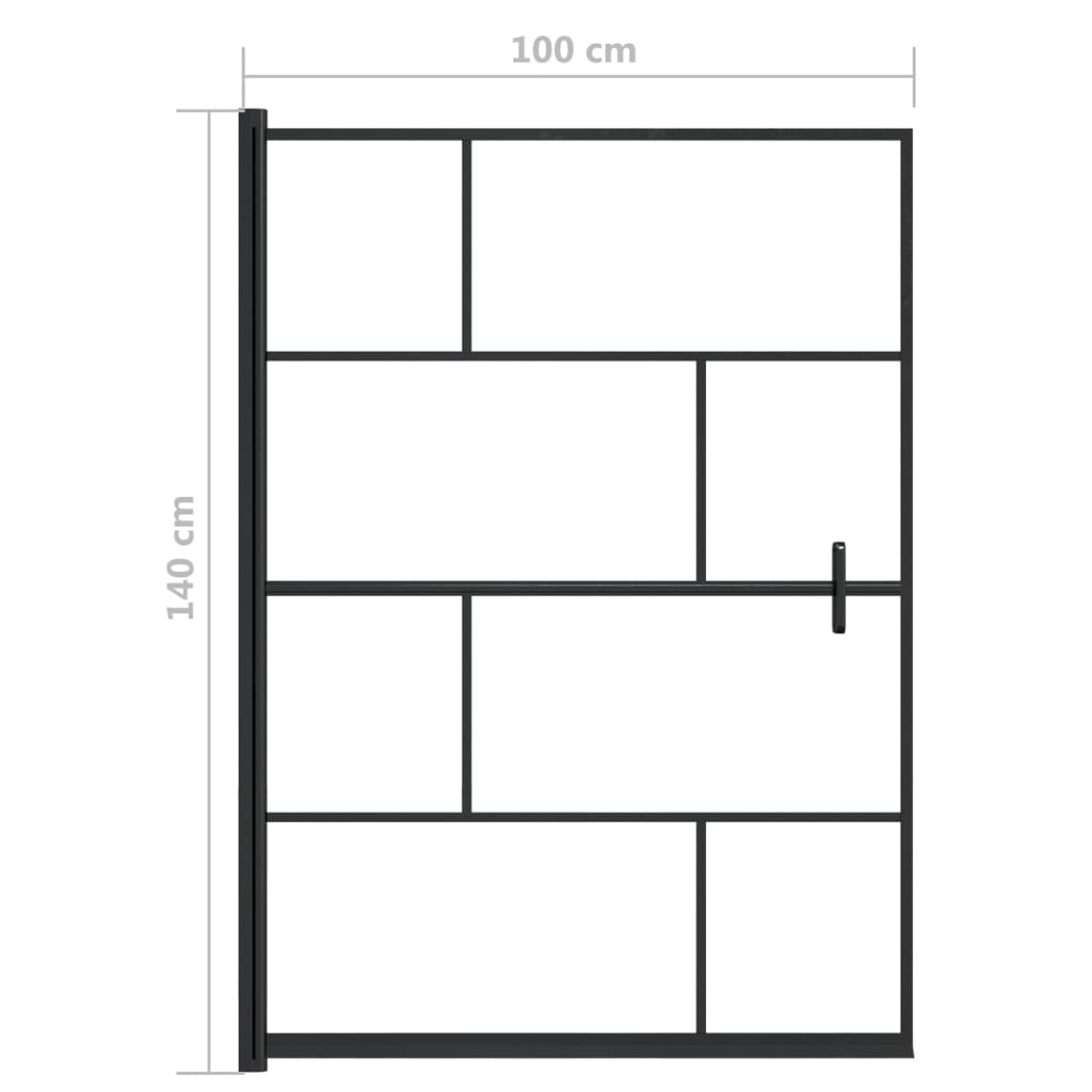 Shower Enclosure ESG 100x140 cm Black