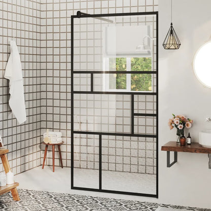 Walk-in Shower Wall with Clear ESG Glass 80x195 cm Black - Bend