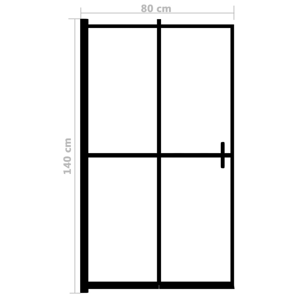 Folding Shower Enclosure ESG 80x140 cm Black - Bend