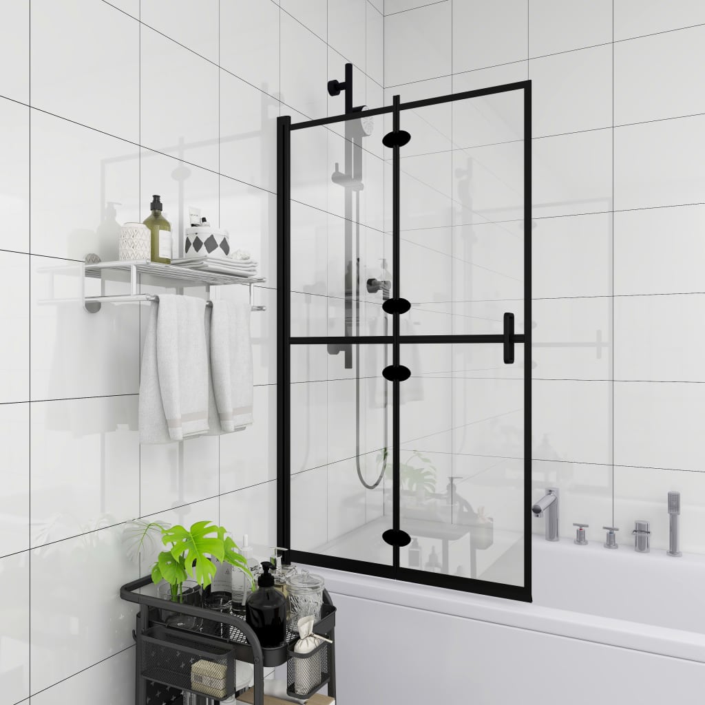 Folding Shower Enclosure ESG 100x140 cm Black - Bend