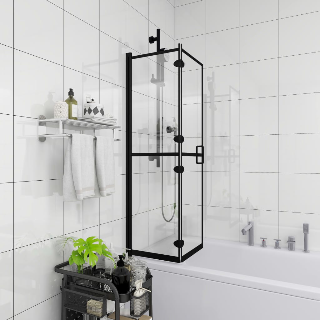 Folding Shower Enclosure ESG 100x140 cm Black - Bend