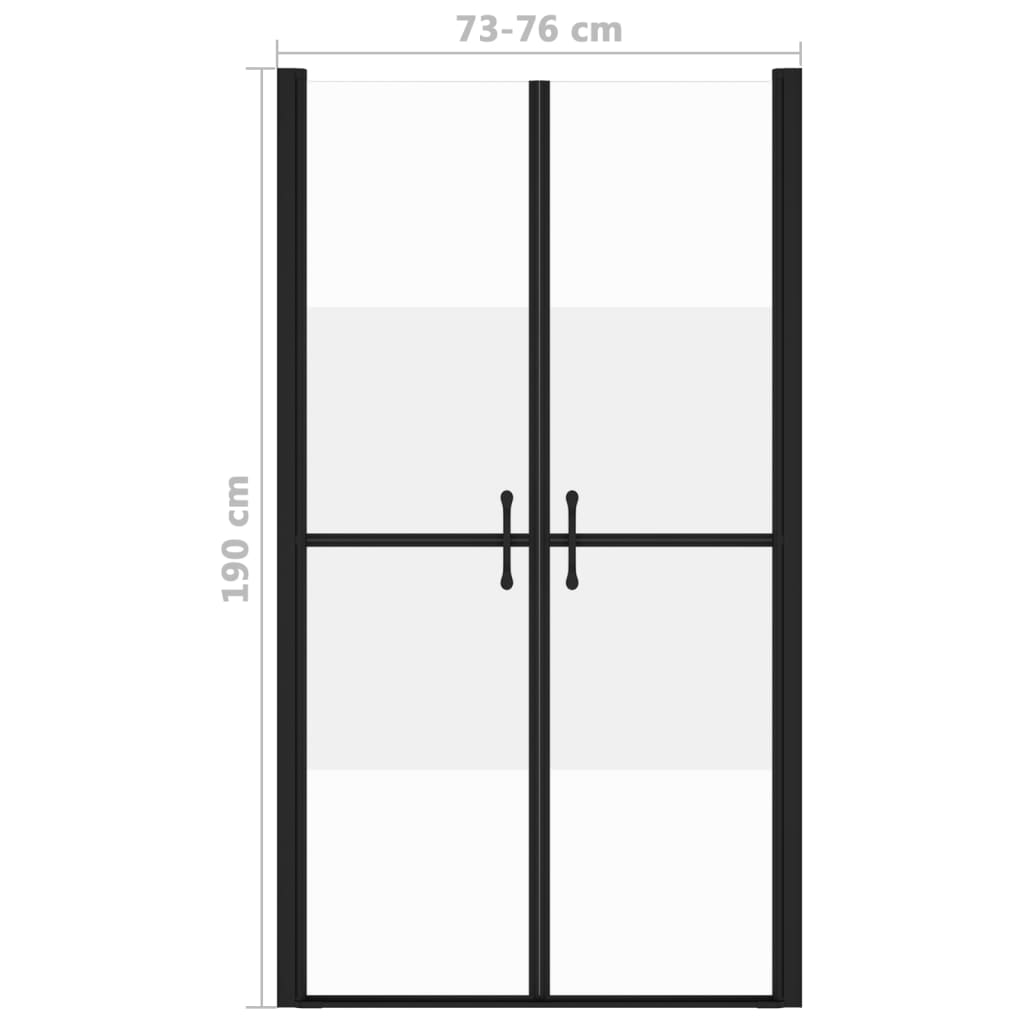 Shower Door Half Frosted ESG (73-76)x190 cm