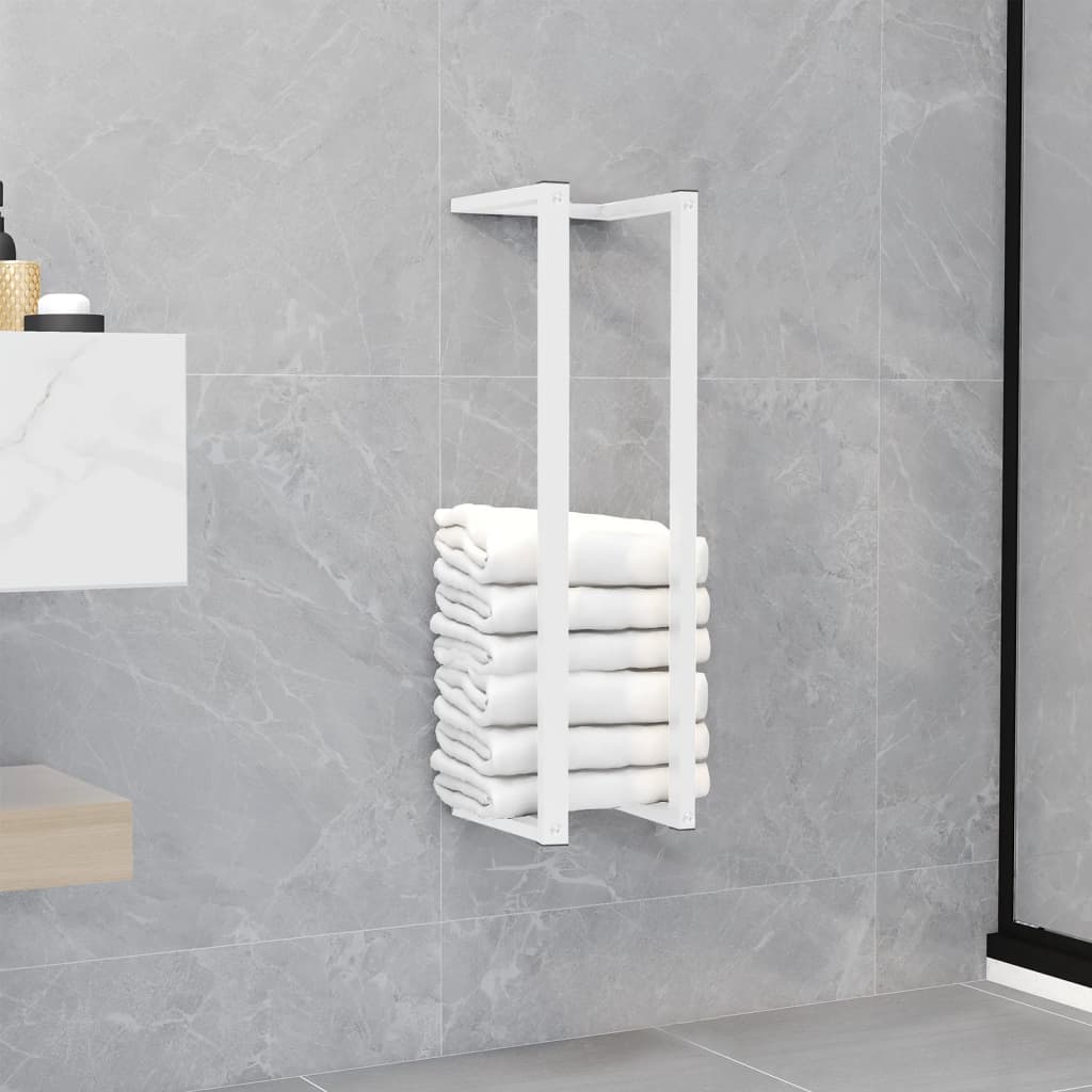 White Steel Towel Holder - Bend